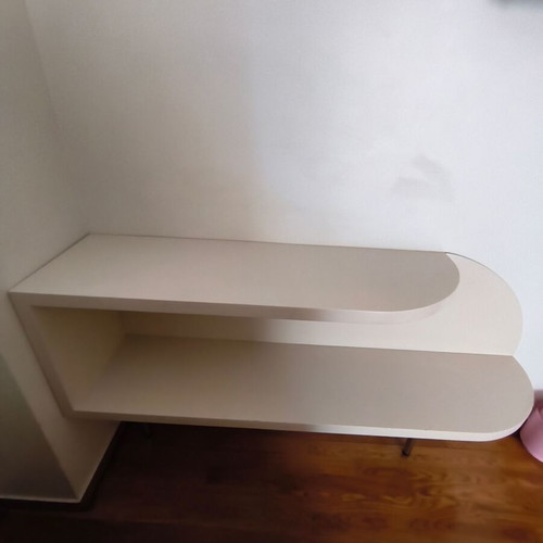 Solid wood beige wall shelves, set of 2