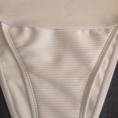 High cut bikini bottom white new, size Small