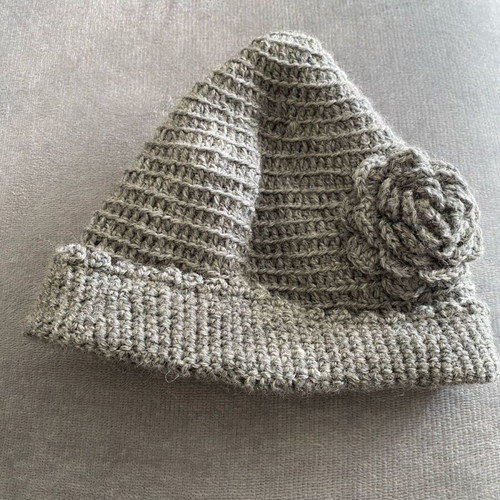 Knitted hat new, handmade, gray
