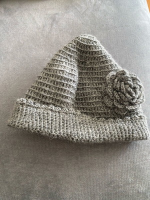Knitted hat new, handmade, gray