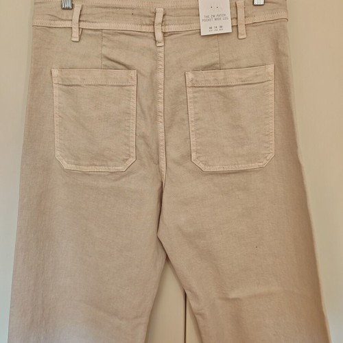 Zara Wide Leg Pants New, Size 46, Ecru