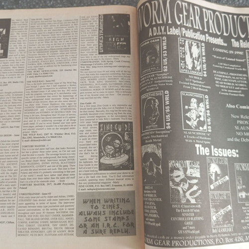 Wormgear #7 fanzine 1998 like new, metal music