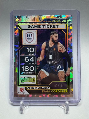 2025-26 Panini Contenders Euroleague Isaia Cordinier #41 Cracked Ice Game Ticket new
