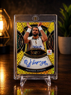 Fragiskos Alvertis Select Gold Prizm Panini EuroLeague υπογεγραμμένη κάρτα καινούργια