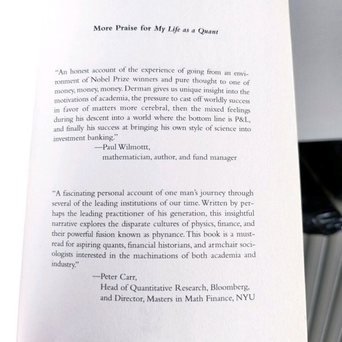 My Life as a Quant book like new in English