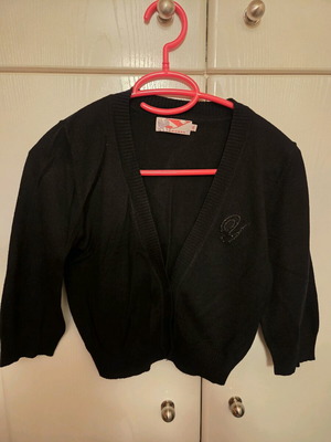 Black short cardigan with three-quarter sleeve used, size M