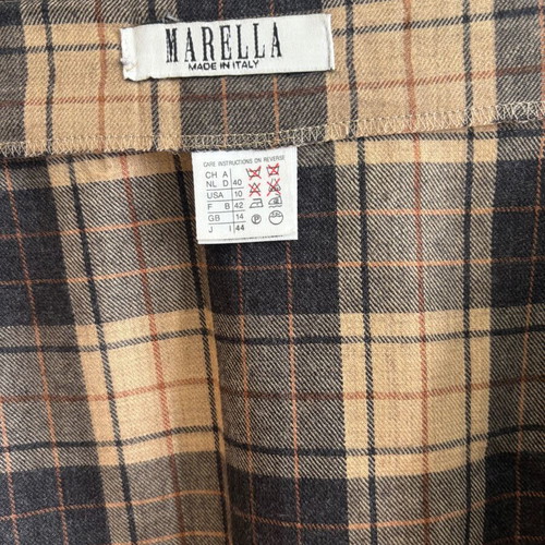 Marella vintage tartan wrap skirt like new, camel and black