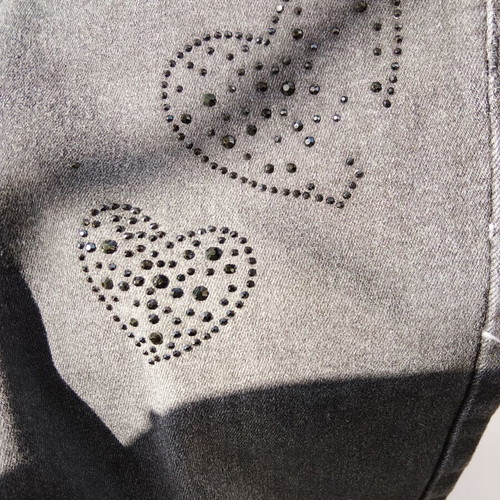 Elastic denim leggings for 14 years old like new, black and gray