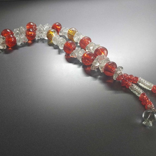 Glass komboloi like new, decorative, 60 cm length