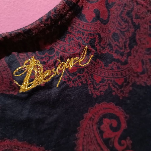 Desigual blouse size L and Street One cotton pants size 42 like new, multicolor red