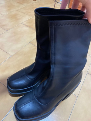 Chunky boots with heel used, size 39, black