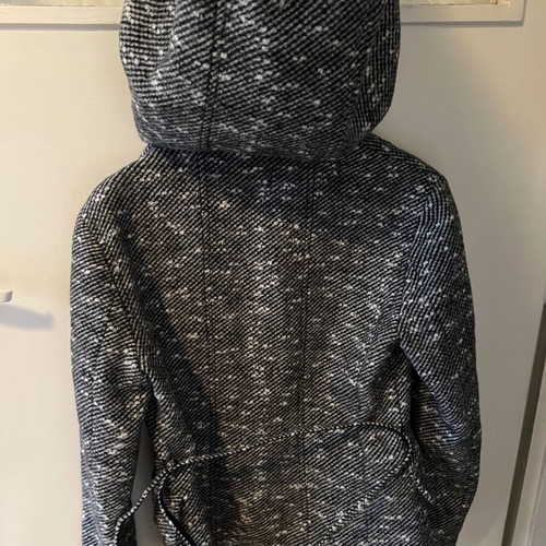 Christian Dior Tweed Coat Shirt Hooded Belt Melange like new
