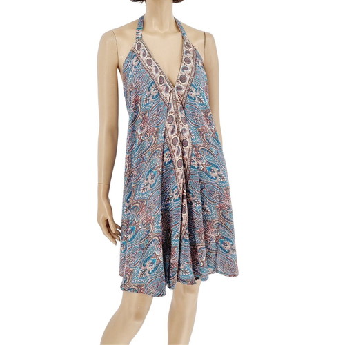 Short dress 100% viscose new, one size multicolor
