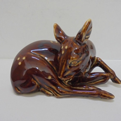 Porcelain deer figure used vintage decoration