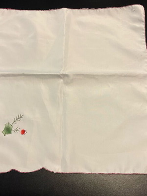 Vintage tablecloth 43x43 cm like new, white with subtle design