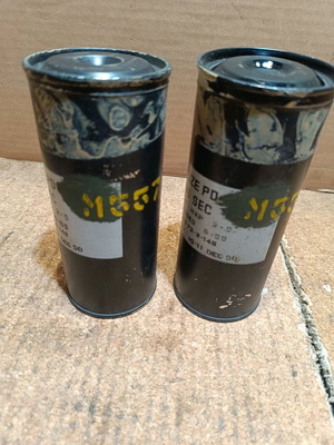 Metal empty ammunition transport cans used, pair