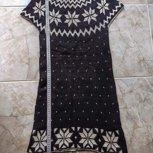 Winter dress made in Italy, new, wool, black and white