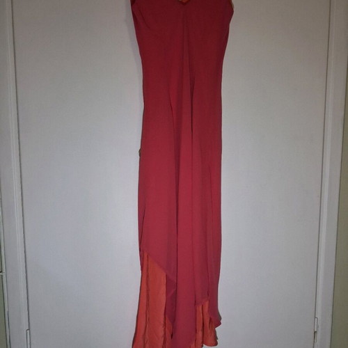 Zara Woman Sleeveless Maxi Dress Used, Fuchsia and Orange