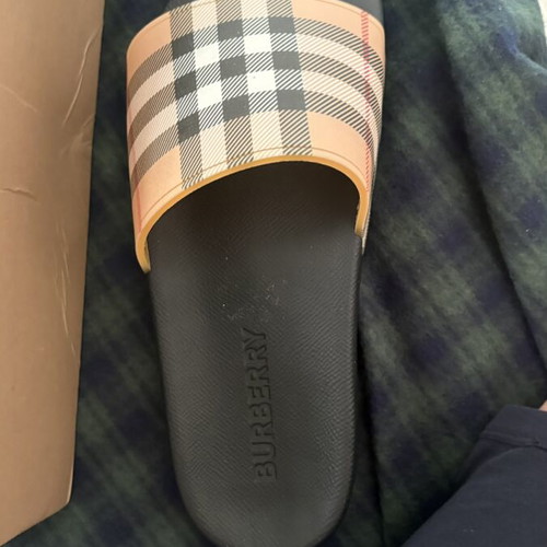 Burberry slippers, black and beige, size 43