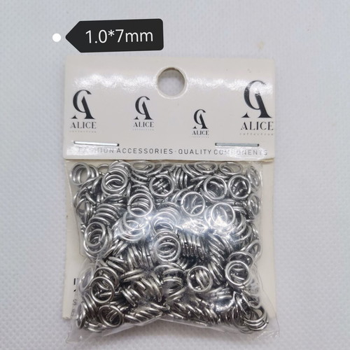 Stainless steel open jump rings 1.0×7 mm, new, pack of 500