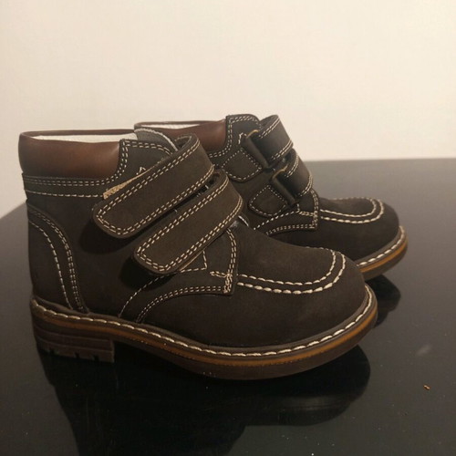 Leather boots new for boys brown size 26