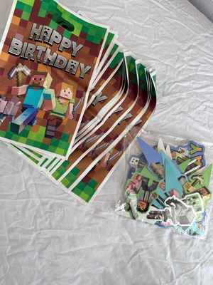 Minecraft 16 σακούλες για πάρτυ και cake toppers καινούργιο
