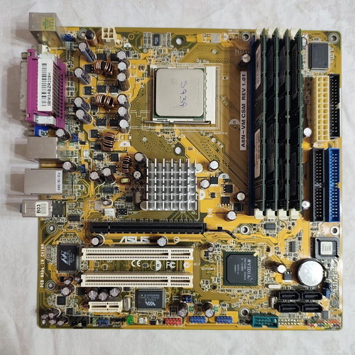 ASUS A8N-VM CSM rev.1.01 socket939 motherboard set with 4x 512mb ram and Athlon +3700 used