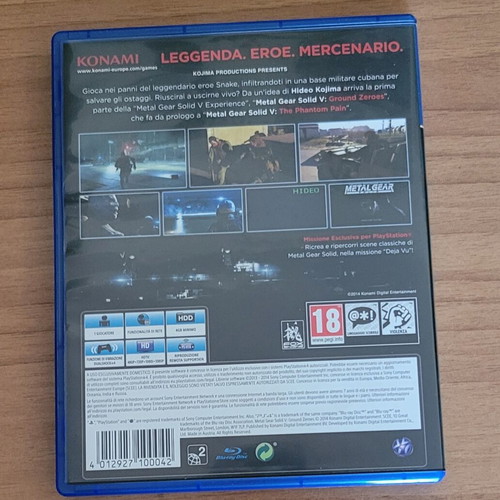Metal Gear Solid V Ground Zeroes PS4 game Europe version