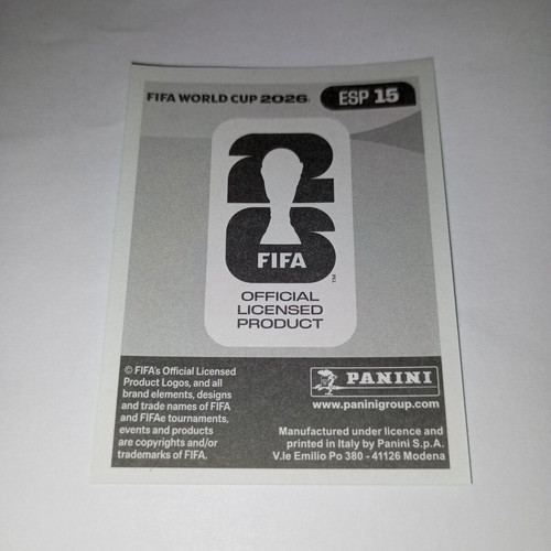 Lamine Yamal ESP 15 Panini FIFA World Cup 2026 sticker new in toploader