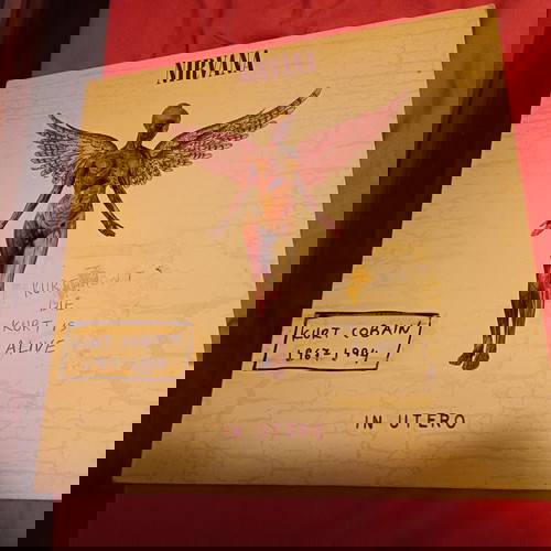 Nirvana In Utero LP μεταχειρισμένο, με γραμμένο εμπρός εξώφυλλο