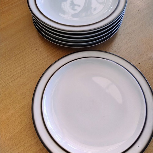 Thomas Germany set of six porcelain fruit plates, vintage mid century