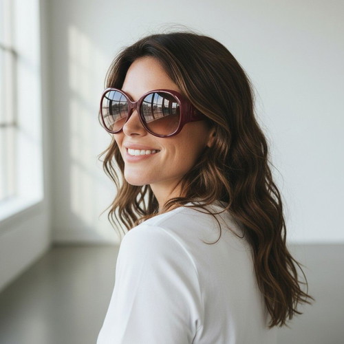 Gucci GG 2952/S oversized round sunglasses, burgundy
