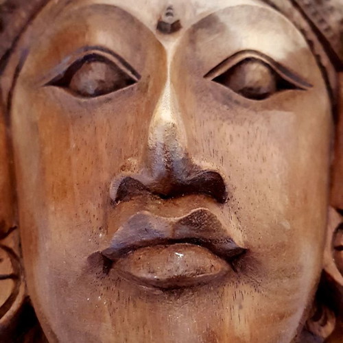 Collectible wooden handmade mask from Bali used