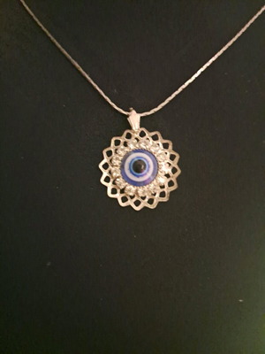 Mataki with rhinestones like new, silver