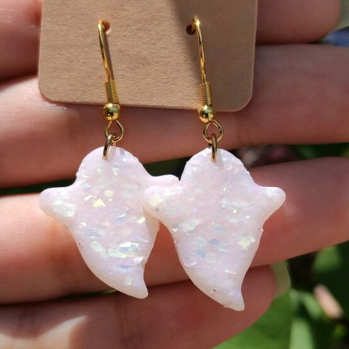 Handmade ghost earrings new polymer clay
