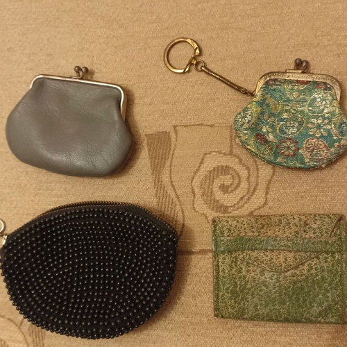 Vintage women's wallets 60s, 70s used, set of 4 for collection