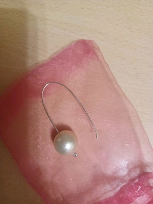 Impressive silver 9.25 earrings with pearl