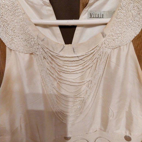 Vitsio silk dress with embroidered beads, size M