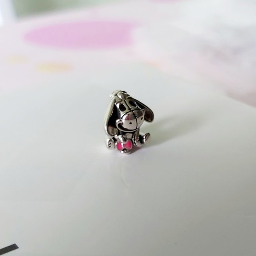 Silver 925 charm new, handmade, pink and silver donkey Marko