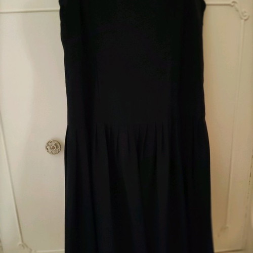 Satin black silk dress lingerie style like new, size L
