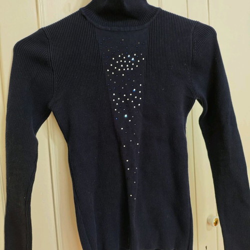 y2k Turtle-neck sweater with strass