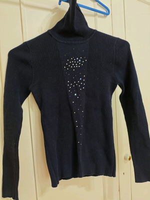 y2k Turtle-neck sweater with strass
