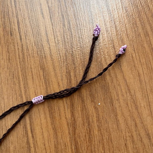 Macrame tree necklace new, purple and brown color