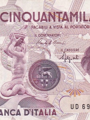 Italian banknote used