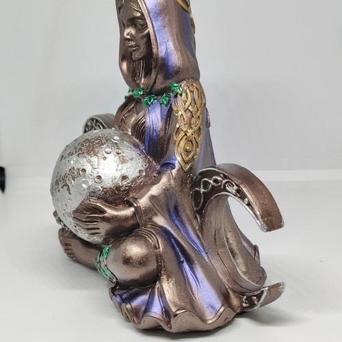 Triple Goddess Statue with Moon Resin 17cm like new
