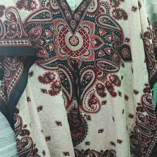 Rima Beachwear short kaftan 150cm red black beige