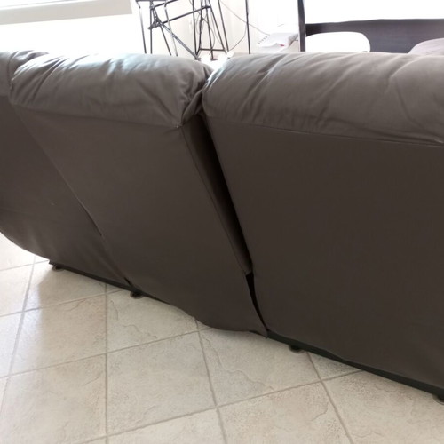 Entos leatherette sofas dark brown like new with recline mechanism