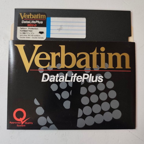 Verbatim Datalife MD2D floppy disks used, 2 pieces, 5.25 inch