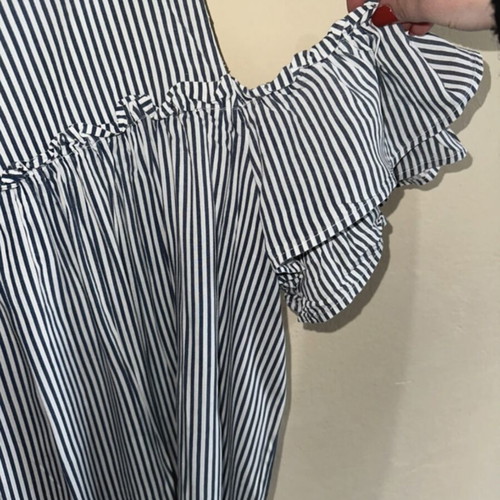 Striped blouse like new with frill sleeves, size S
