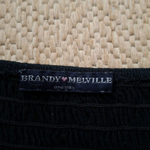 Black Off Shoulder Short Sleeve Top Brandy Melville used, one size
